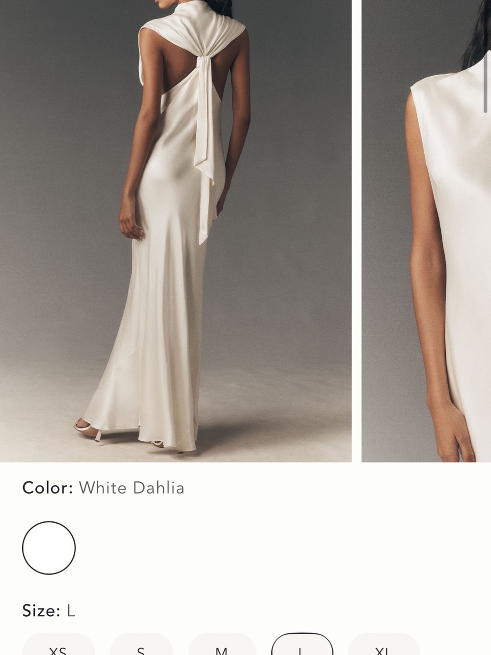 BHLDN Anthropologie White Dahlia Maxi Dress - High Neck Sleeveless - Picture 2 of 5
